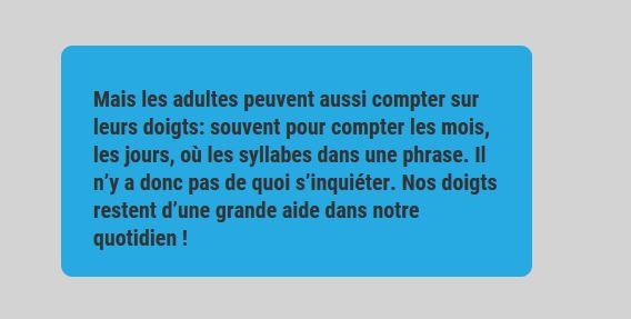 Les adultes peuvent aussi utiliser leurs doigts pour compter